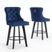 House of Hampton® Jimeka Swivel 27.1" Bar Stool Wood/Velvet in Blue | 41.1 H x 16.9 W x 20.9 D in | Wayfair 9DA08D381611406F943634916540C761