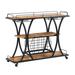 17 Stories Saranac Open Shelving Wine Bottle & Glass Rack Wood/Solid Wood/Metal in Brown | 7.87 H x 46 W x 14.37 D in | Wayfair