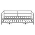 Winston Porter Twin Size Metal Daybed w/ Adjustable Trundle in Gray | Wayfair C354E05AFF094985B419345B31538AE4