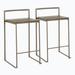 Wenty Industrial Stackable Counter Stool In Antique w/ An Espresso Wood-Pressed Grain Bamboo Seat By Lumisource - Set Of 2 Wood/Metal | Wayfair