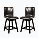 Wenty Set Of 2 Swivel Padded Counter Height Chairs In Finish Wood/Leather in Black/Brown | 39.5 H x 18 W x 22 D in | Wayfair WFYUKI99870A