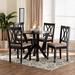 Wholesale Interiors Baxton 4 - Person Dining Set Wood/Upholstered in Brown | 29.9 H x 35.4 W x 35.4 D in | Wayfair 244-1421-9403-10900-WF