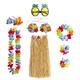 Party Hawaiian Grass Skirt Floral Wreath Bra Hair Clip Pineapple Glasses Holiday Party Beach Dressing Props