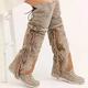 Women's Boots Cowboy Boots Suede Shoes Plus Size Outdoor Daily Solid Color Over The Knee Boots Thigh High Boots Tassel Wedge Heel Hidden Heel Round Toe Elegant Bohemia Vintage Walking Faux Suede