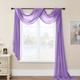Luxury Window Scarf Sheer Voile Elegant Topper Long Window Valance Solid Window Treatment Swags Drapes for Window Ceremony Wedding Canopy Bed
