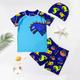 Kids Boys Swimsuit Cartoon Short Sleeve Outdoor Fashion White Summer Clothes 3-7 Years