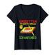 Damen 80er 90er Jahre Retro Party Verkleidung Kassette 80´s 90´s T-Shirt mit V-Ausschnitt