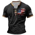 américain drapeau américain patriote hommes décontracté impression 3d t-shirt t-shirt décontracté quotidien sortir t-shirt noir à manches courtes col chemise vêtements d'été vêtements s m l xl 2xl 3xl