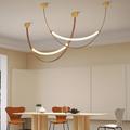 led pendentif lumière liner design 60cm salon lustres en cuir table à manger plafond lustre cuisine suspension luminaire intérieur éclairage lampe, pour îlot de cuisine