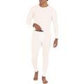 Fruit of the Loom Herren Recycled Waffle Thermal Underwear (Top and Bottom) Pyjama Set, Natur, Medium