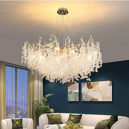 LED-Kronleuchter moderner Luxus, 60 cm Goldkristall für Wohnräume Küche Schlafzimmer Eisen Kunst Ast Lampe kreative Lampe Licht 85-265 V Image
