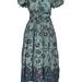 Ulla Johnson Women Eloisa Short Puff Sleeve Tiered Midi Dress Cornflower - Blue