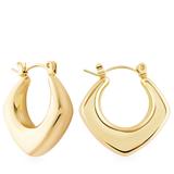 Simply Rhona Luxury Geometric Creole Hoop Earrings In 18K Gold Plated Stainless Steel - Gold