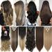 Benehair Clip in Hair Extensions Full Head Long Thick 8 Pieces Hair 18 Clips Curly Wavy Straight Hairpieces 100% Real Natural as Human Best Hair Set 24 Curly Dark Grey