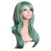 Green Long Curly Wig 70cm Comfortable Breathable Mesh Hats Design Curly Green Wig for Cosplay Party