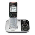 VTech Bluetooth DECT 6.0 Expandable Cordless Phone with Connect to Cell and Answering System (1 Handset Black and Silver) VT VS112