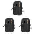 3pcs Men s Outdoor Tactical Molle Waist Bags Casual Waist Pack Purse Mobile Phone Case (Black)