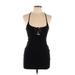 Fashion Nova Casual Dress - Mini Halter Sleeveless: Black Solid Dresses - Women's Size Large