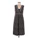Croft & Barrow Casual Dress - Midi: Gray Marled Dresses - Women's Size Medium