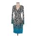 Calvin Klein Casual Dress: Teal Graphic Dresses - Women's Size 4