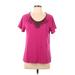 Croft & Barrow Short Sleeve Top Pink Scoop Neck Tops - Women's Size Large