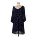 American Eagle Outfitters Casual Dress - Popover: Blue Polka Dots Dresses - Women's Size Large