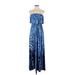 Soma Casual Dress - A-Line Open Neckline Sleeveless: Blue Dresses - Women's Size Small