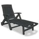 Sun Lounger with Footrest Plastic Anthracite VD27915 - Hommoo