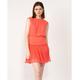 Ted Baker Asli Womens Waisted Sleeveless Mini Dress - Coral - Size 16 UK