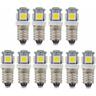 Lot de 10 ampoules led E10 9 v blanc froid 5SMD 5 w (blanc froid, 9 v)