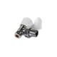 Kartell 15mm Angled Radiator Valve with Galaxy Lockshield - Chrome and White