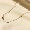 14K Solid White Gold Necklace, Silver Chain Delicate Dainty Layered Necklace
