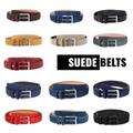 Suede Belt For Men - Brown Black Tan Blue Red Taupe