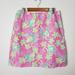 Lilly Pulitzer Skirts | Lilly Pulitzer Size 8 Pink Floral Monkey Print Lined Mini-Skirt Vintage | Color: Green/Pink | Size: 8