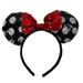 Disney Accessories | Disney Store Minnie Mickey Mouse Sequins Ears Headband Polka Dot Red Bow | Color: Black | Size: Osg
