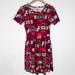 Lularoe Dresses | Lularoe Amelia Aztec Printed Dress Small Red Pockets Fit Flare | Color: Red | Size: S