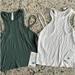 Lululemon Athletica Tops | New 2 Piece Lot Of Lululemon Double Strap Yoga Tanks Sz 8 Rare | Color: Green/White | Size: 8