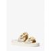 Michael Kors Shoes | Michael Kors Scarlett Embellished Signature Logo Slide Sandal Vanilla 11 New | Color: Cream | Size: 11