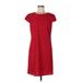 Tommy Hilfiger Casual Dress - Shift: Red Jacquard Dresses - Women's Size 10