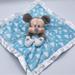 Disney Toys | Disney Parks Mickey Mouse Baby Lovey Light Blue Gray Blanket Moon Stars 11 Inch | Color: Blue/White | Size: 11in