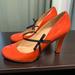Kate Spade Shoes | Kate Spade Orange Red High Heels With Bow Detail | Color: Orange/Red | Size: 9