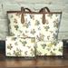 Tory Burch Bags | Free Makeup Pouch Tory Burch Kerrington Tote + Wallet In Rose Floral Nwt | Color: Brown/White | Size: Os