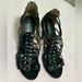 Coach Shoes | Coach Josey Snake Print Braided Gladiator Heels Sz 9 B | Color: Black | Size: 9.5