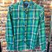 American Eagle Outfitters Shirts | American Eagle Outfitters Mens Classic Fit Flannel Shirt Plaid Medium Green Blue | Color: Blue/Green | Size: M