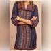 Anthropologie Dresses | Anthropologie Akemi+Kin Embroidered Tunic Dress. Size 6 | Color: Blue/Pink | Size: 6