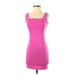 Wild Fable Casual Dress - Mini Square Sleeveless: Pink Solid Dresses - Women's Size Small