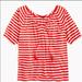 J. Crew Tops | J Crew Knit Peasant Short Sleeve Red Stripe Top | Color: Red/White | Size: Xxs