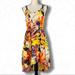 Jessica Simpson Dresses | Jessica Simpson Hi -Low Midi Floral Print Dress | Color: Orange/Purple | Size: S