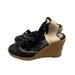 Coach Shoes | Coach Black Espadrilles Tie Up Wedge Platform Shoes Women's Size 8 Canvas Logo | Color: Black | Size: 8