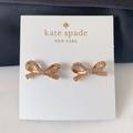 Kate Spade Jewelry | Kate Spade Gold Bowtie Crystal Earrings | Color: Gold | Size: Os
